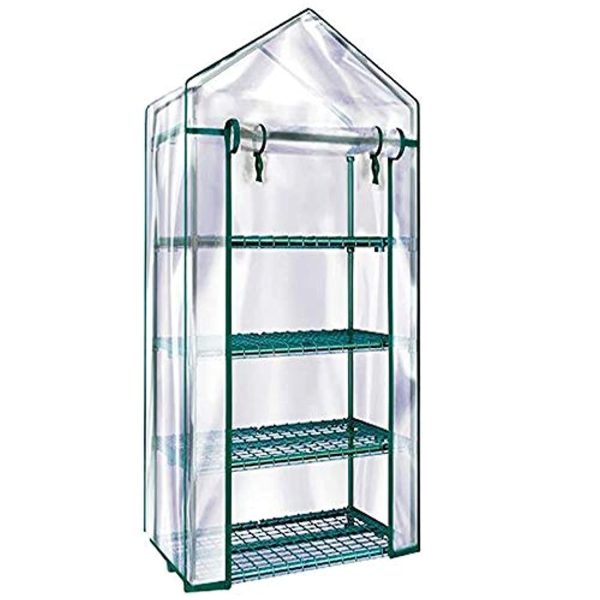 #G303A00-US Solution4Patio 4-Tier Garden Mini Greenhouse Portable for Indoor Outdoor, Pequeño invernadero, Transparent PVC Thick Cover, Heavy Duty Frame, Double Zipper, 27 in. W x 19 in. D x 63 in. H Sale