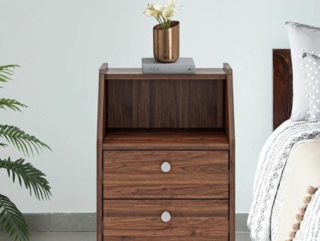 Bedside Table In Columbian Walnut Colour For Discount