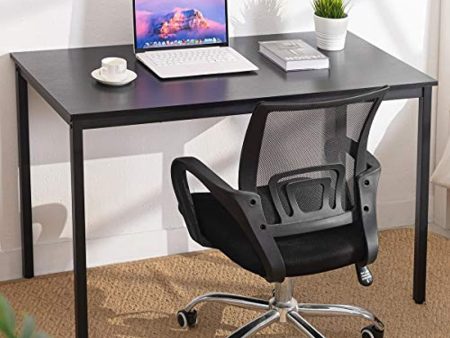 BAOLEJIA 47.25  Home Office Desk Sturdy Computer Desk Modern Simple Style Working Table, Sturdy Writing Desk Study Table Workstation - Black For Sale