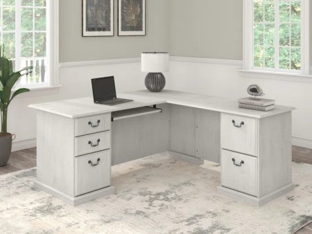 Reversible L-Shape Computer Desk with Drawers For Sale