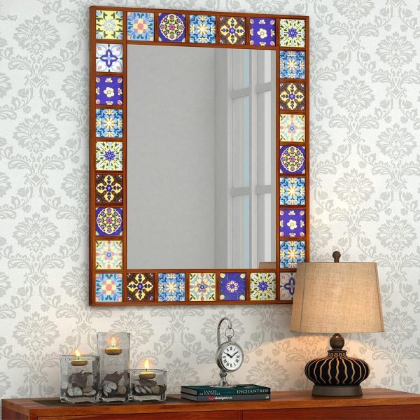 Boho Mirror With Sheesham Wood Frame Online Hot Sale