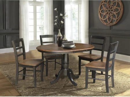 5 - Piece Extendable Solid Wood Pedestal Dining Set Supply