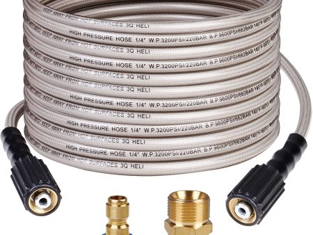 WOJET 3200 PSI 25 FT Pressure Washer Hose 1 4  M22-14mm Brass Thread Universal Replacement for Most Pressure Washers PA7261 Cheap