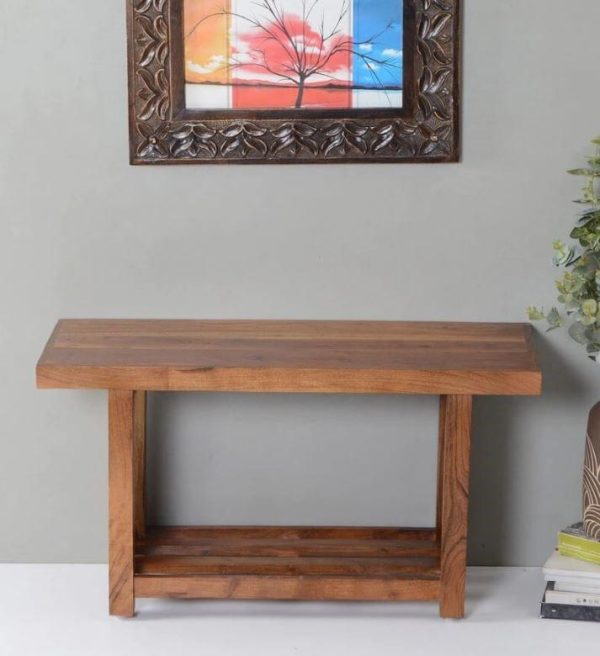 Lammi Solid Mango Wood Bench In Brown Colour Online Hot Sale