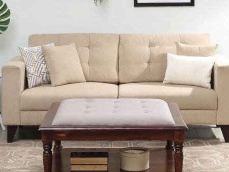 Sheesham Wood Coffee Table In Provincial Teak With Upholstered Top Online