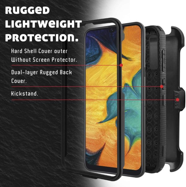 Venoro Galaxy A20 Case, Galaxy A30 Case, Galaxy A50 Case, Durable All-Round Protection Case Cover with Rotating Belt Clip and Stand for Samsung Galaxy A20 A30 A50 6.4 Inch Online now