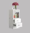 Bedside Table in White Colour With Drawers Online