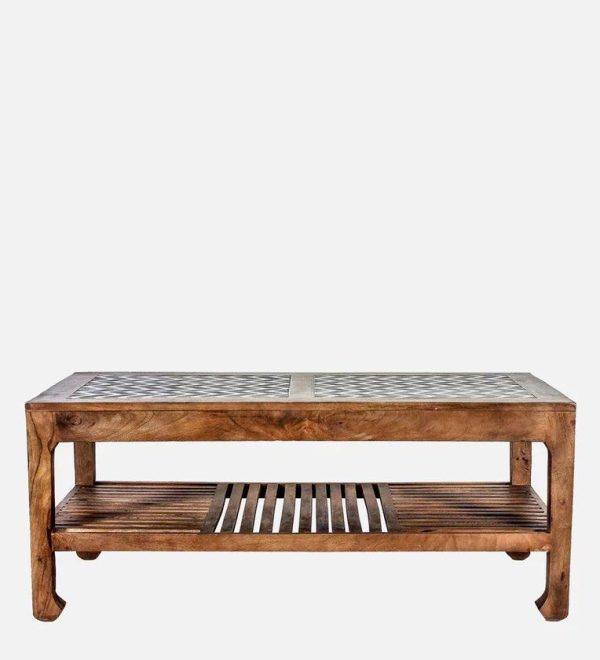 Maple Large Coffee Table In Teak & Paintco Walnut Finish Hot on Sale