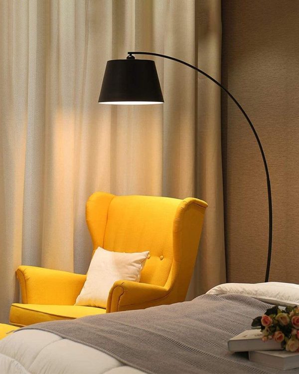 Decorative Black Metal Curved Design Floor Lamp For Home Decor Living Room Decoration Fashion