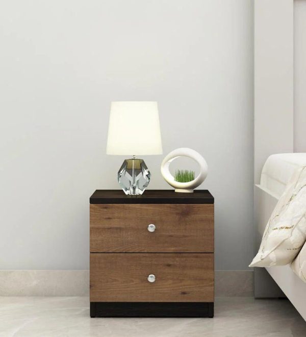 Engineered wood Bed Side Table In Knotty Wood & Wenge Finish Hot on Sale