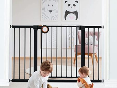 ALVOD Wide Baby Gate,  Auto Close Dog Gate 29.53’’-51.5’’ Wide 30’’ High, Easy Walk Thru Safety Child Gate Pet Gate for Doorways, Stairs, Includes 2.75  5.5  11  Extension, Pressure Hardware Mounting Fashion