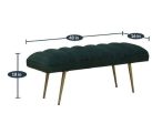 Hina Metal Bench In Velvet Green Colour Online Hot Sale