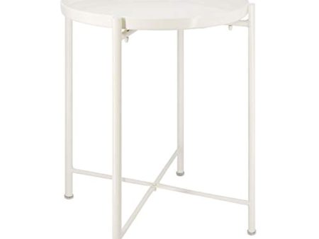 Fulldepot Round Side Table Accent Table Removable and Waterproof End Tables Metal Side Table for Living Room Bedroom Balcony Office (White) Supply