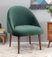 Stalley Mango Wood Arm Chair In Velvet Green colour For Discount