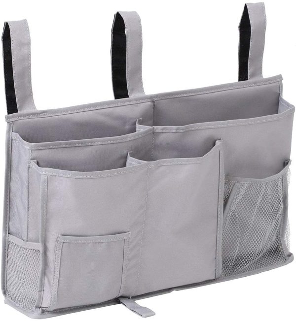 Aiduy Bedside Caddy, Hanging Storage Bag Holder Beside Organizer with 8 Pockets for Bunk Dorm Rooms and Hospital Bed Rails, Grey Sale