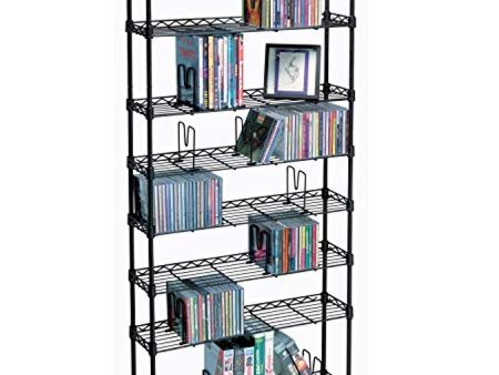 BATHWA Maxsteel 8-Tier Heavy Gauge Steel Wire Storage Shelving, holds up to 440 CD; or 228 DVD; or 264 Blu-Ray Video Game discs, also great for organize collectable memorabilia, in Black – PN 3020 For Cheap