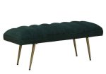 Hina Metal Bench In Velvet Green Colour Online Hot Sale