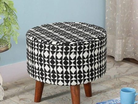 Frenso Colby Mango Wood Foot Stool In emerald Black Colour Supply