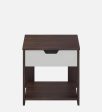 Bed Side Table with Drawer in Choco Walnut Finish Fashion