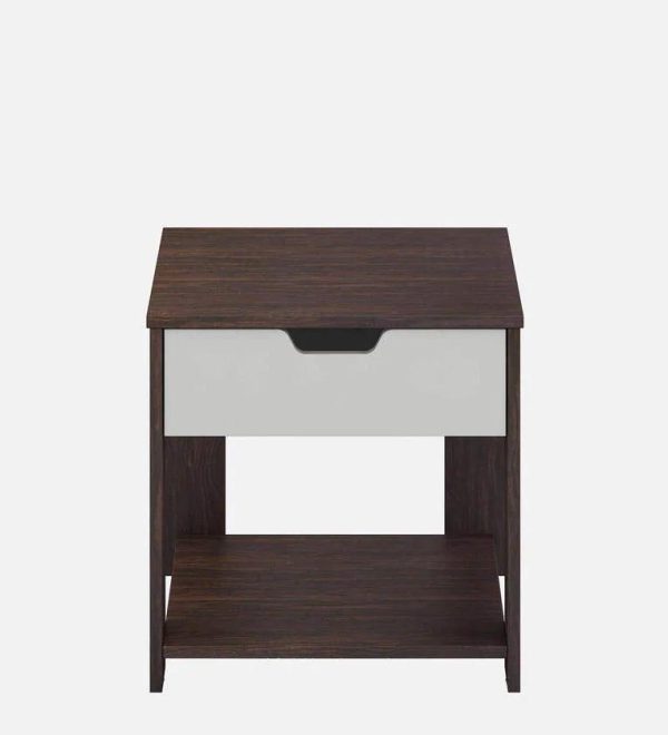 Bed Side Table with Drawer in Choco Walnut Finish Fashion