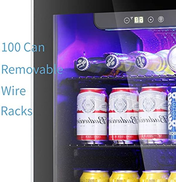 Antarctic Star Beverage Refrigerator Cooler -120 Can Mini Fridge Glass Door for Soda Beer or Wine Constant Glass Door Small Drink Dispenser Clear Front Door for Home, Office Bar 3.2cu.ft Discount