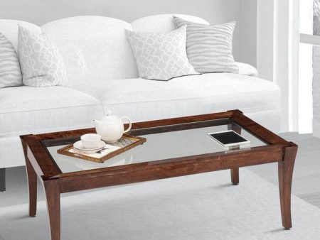 Solid Wood Coffee Table in Brown Finish Cheap