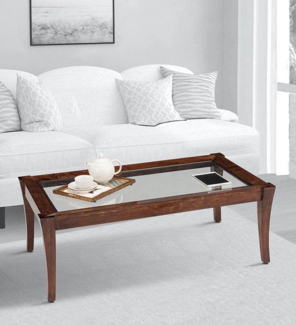 Solid Wood Coffee Table in Brown Finish Cheap