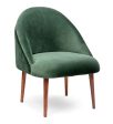 Stalley Mango Wood Arm Chair In Velvet Green colour For Discount