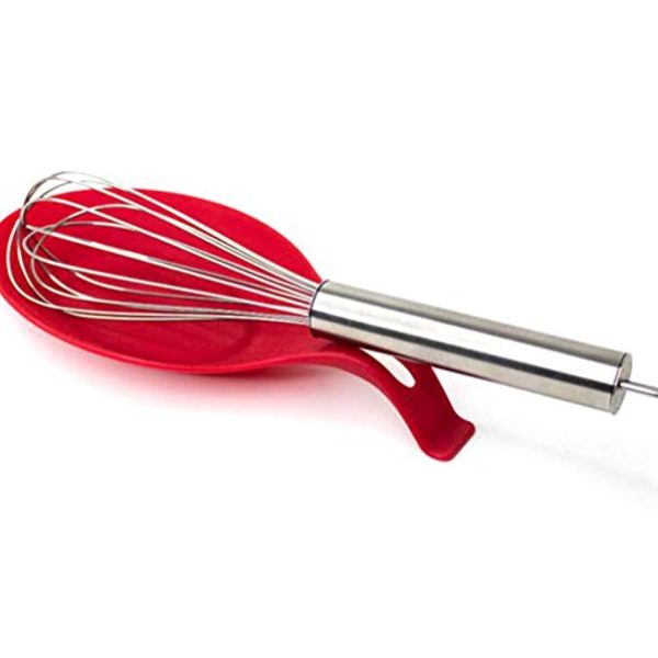 UPKOCH - Poggiamestolo multiuso in silicone per utensili da cucina, 2 pezzi, colore: rosso e nero For Sale