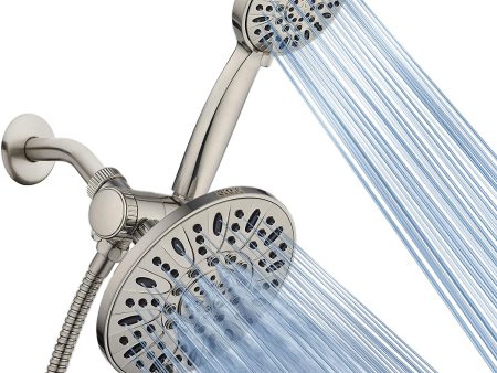 Woochy 7  Premium High Pressure 3-Way Rainfall Combo for The Best of Both Worlds - Enjoy Luxurious Rain Showerhead and 6-Setting Hand Held Shower Separately or Together - Chrome Finish - 3328 Fashion