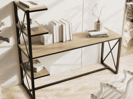 Valor Study Table with Shelves in Wenge Color Online Hot Sale