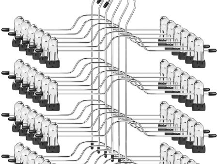 YYST Pants Hangers, Trousers Skirt Hangers with Clips, 4 Tier Metal Hangers for Heavy Duty Ultra Thin Space Saving Supply