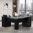 60   L-Shaped Executive Desk with Drawer and Power Outlet Fashion