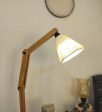 Patrice Wooden Floor Lamp with Brown Base and Jute Fabric Lampshade (BULB NOT INCLUDED) Online now