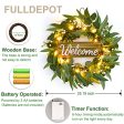 Fulldepot Front Door Wreath, 25.19 inches Artificial Eucalyptus Wreath, Front Porch Decor with Light and Welcome Sign, Farmhouse Decor for Festival, Wall, Window, Party and Front Door Online Sale