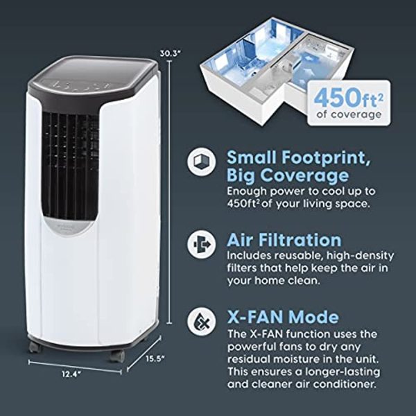 IRIS USA IHP-AC10K 3-in-1 WOOZOO Portable Air Conditioner and Dehumidifier with Remote Control, 10,000 BTU, White Discount