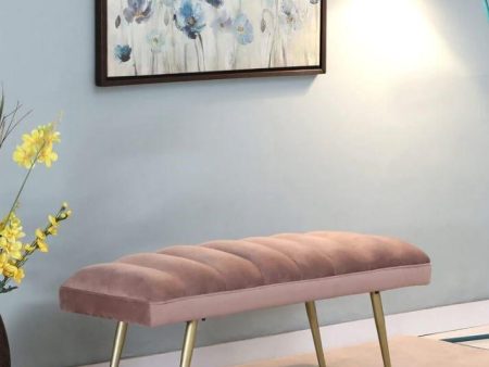 Dextro Metal Bench In Velvet Pink Colour Discount