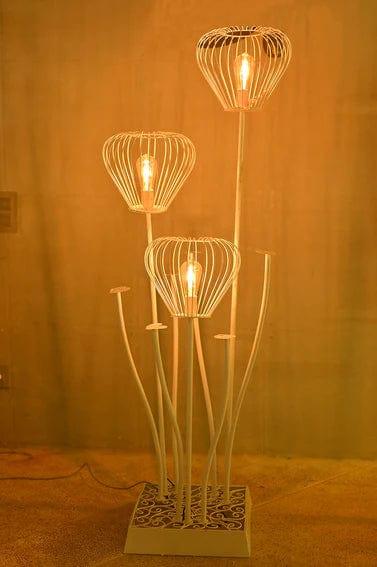 Beautiful White Stand Flower Floor Lamp Fashion