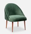 Stalley Mango Wood Arm Chair In Velvet Green colour For Discount