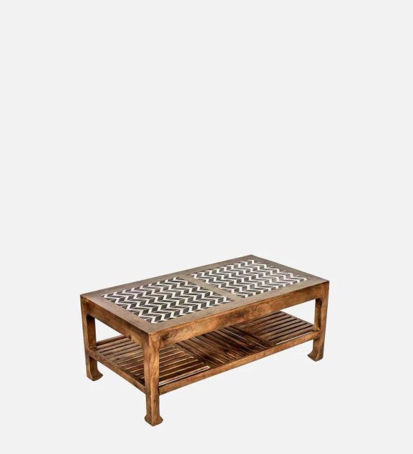 Maple Large Coffee Table In Teak & Paintco Walnut Finish Hot on Sale