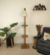 Andre Wooden Floor Lamp with Brown Base and Jute Fabric Lampshade (BULB NOT INCLUDED) Online Hot Sale