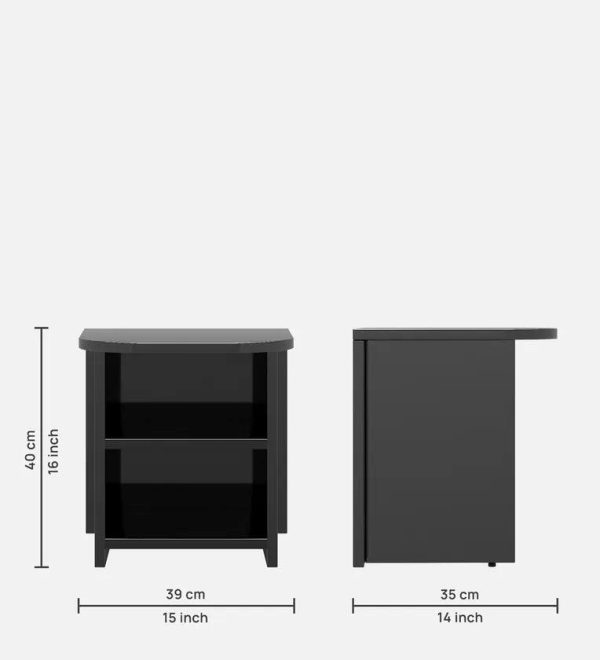 Bedside Table in Black Finish Fashion