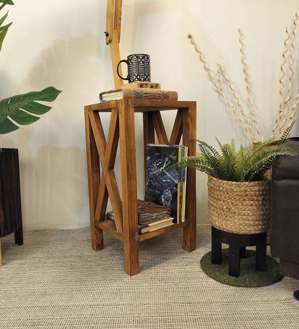 Maurice Wooden Floor Lamp with Brown Base and Jute Fabric Lampshade (BULB NOT INCLUDED) Cheap