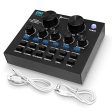 DX LOVER Pyle Bluetooth Mini Audio Interface Podcast Mixer Sound Card - Live Streaming for PC Computer iPhone Broadcasting | Voice Changer V8 with 12 Sound Effects,3 Inputs, Mic Input (PKSCRD208) Online Sale