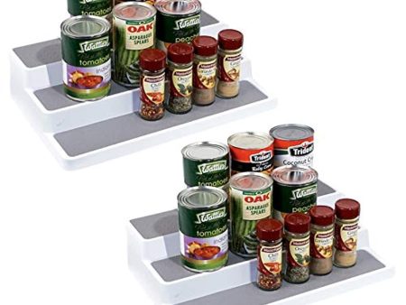 YCOCO 3-Tier Spice Rack Step Shelf Cabinet Non Skid Kitchen Organizer Waterproof 2 Pack Fashion