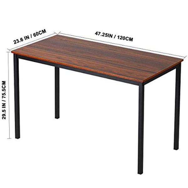 BAOLEJIA 47.25  Home Office Desk Sturdy Computer Desk Modern Simple Style Working Table, Sturdy Writing Desk Study Table Workstation - Dark Brown For Sale