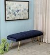 Dexter Metal Bench In Velvet Blue Colour Online