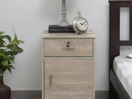 Bedside Table in Natural Finish with Drawer Discount