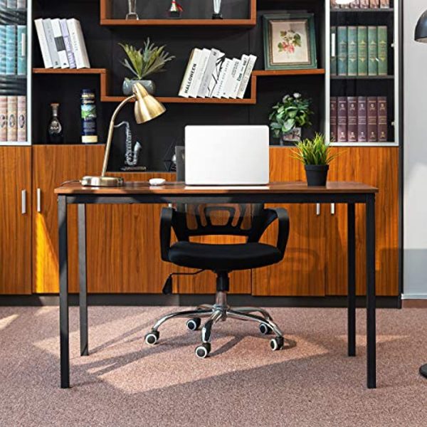 BAOLEJIA 47.25  Home Office Desk Sturdy Computer Desk Modern Simple Style Working Table, Sturdy Writing Desk Study Table Workstation - Dark Brown For Sale