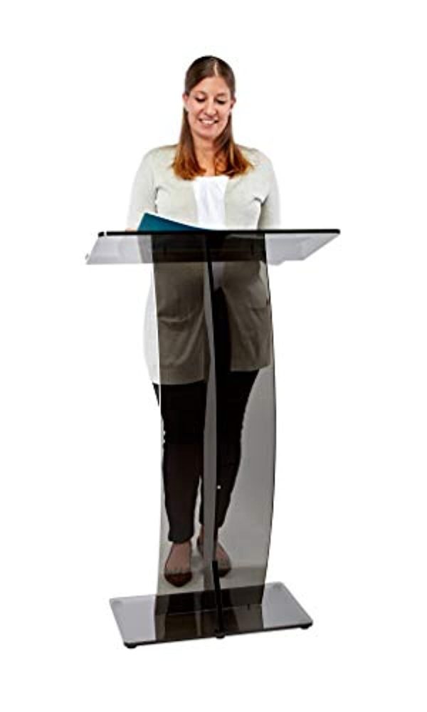 Adir Clear Podium Stand - Acrylic Pulpits for Churches, Portable Presentation Podium Professional Lectern with Wide Reading Surface for Restaurants, Weddings, Office and Classrooms Sale